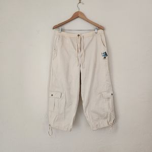 Disney khaki cargo capris NWOT Large